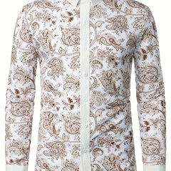 Men's Paisley Casual Shirt Long Sleeves Regular Fit