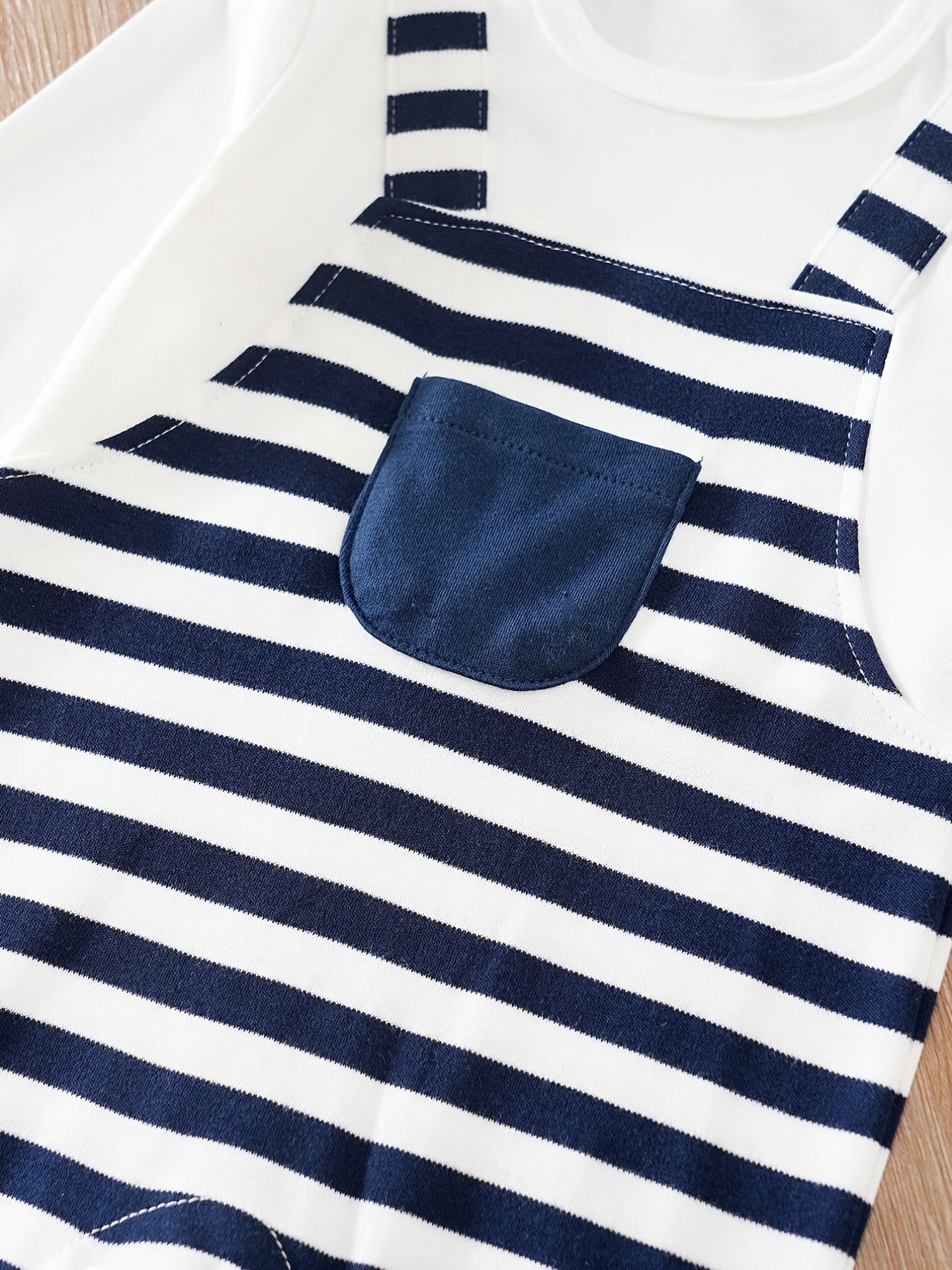 Baby Boys Navy Striped Long Sleeve Bodysuit