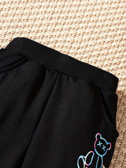 Boys Bear Print Casual Pants Kids Clothing Spring Fall