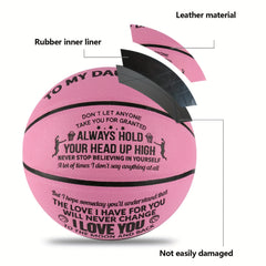 Engraved Outdoor Basketball Size 7 Gift for Daughter with Pump and Needles