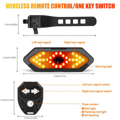 Bike Rear Light 5 Modes Remote Control Signal Horn Bicycle Accessory