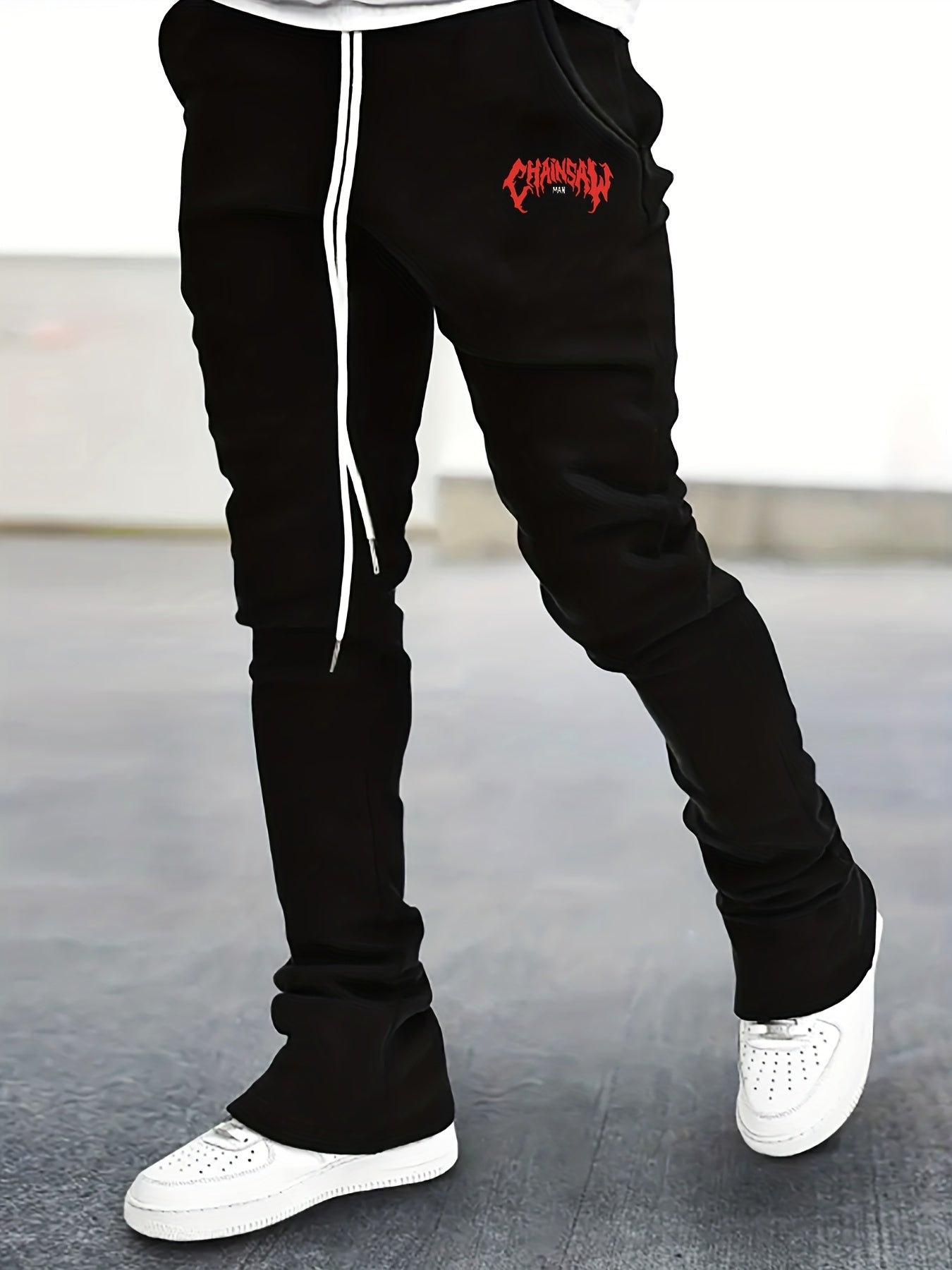 Men's Patterned Flare Drawstring Pants