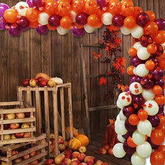 95pcs Thanksgiving Balloons Fall Party Supplies Balloons & Maple Leaves Decor