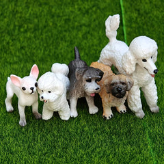 Realistic Dog Figurine Chihuahua Poodle Shih Tzu Maltese Pug Durable PVC Collect