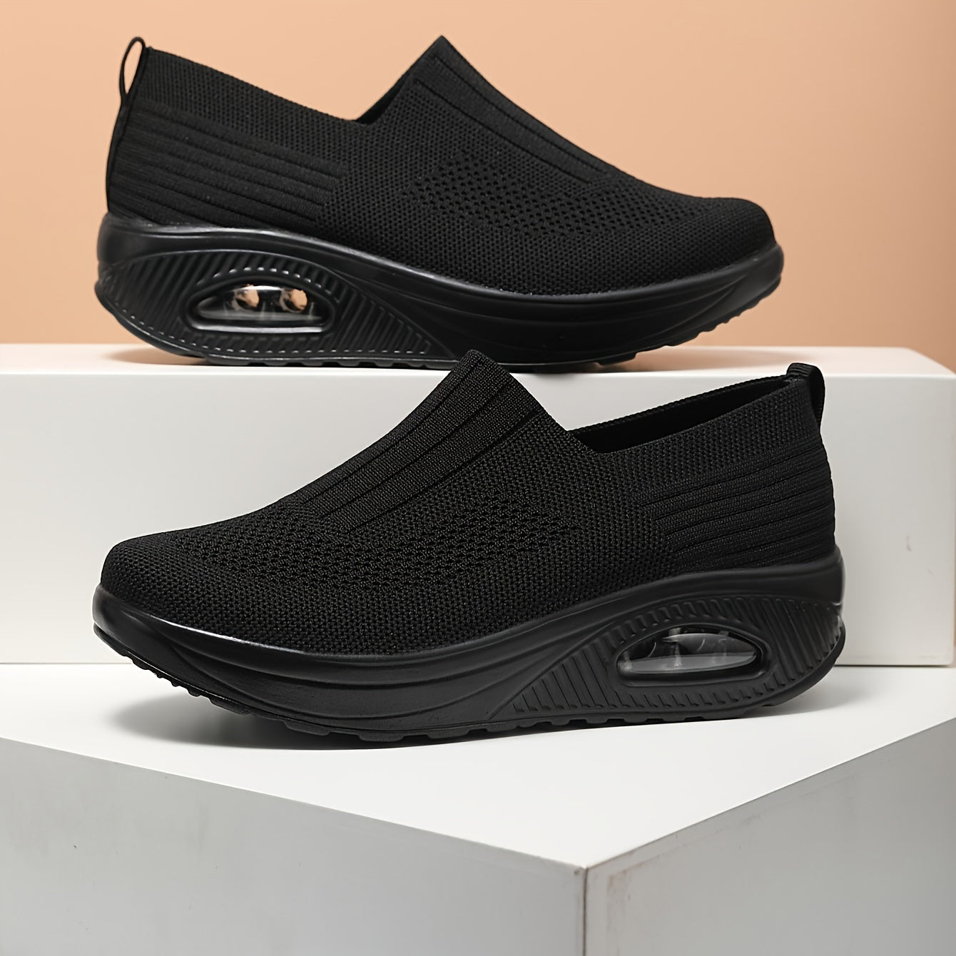 Women's Air Cushion Chunky Sneakers Slip on Running Shoes
