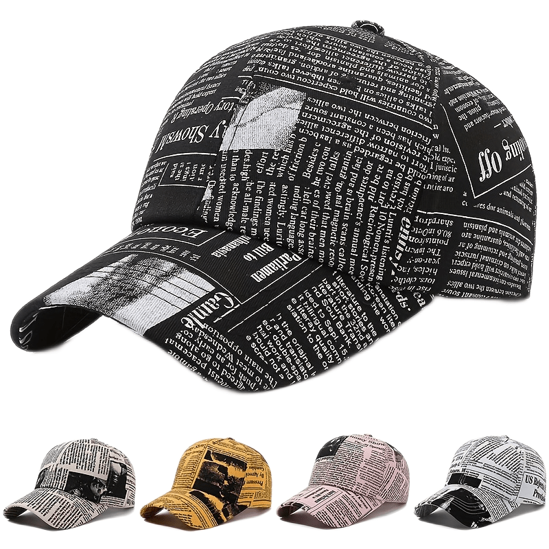Men's Printed Hip Hop Baseball Cap Outdoor Peaked Cap Summer Hat