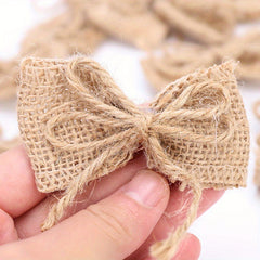 5pcs Sackcloth Bow Double Rope Cloth DIY Craft Decoration