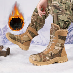 Boy's High Top Hiking Boots Non Slip Lace Up Durable Thermal Shoes Winter