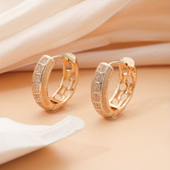 Geometric Copper Zircon Earrings Party Jewelry Ladies Birthday Gift