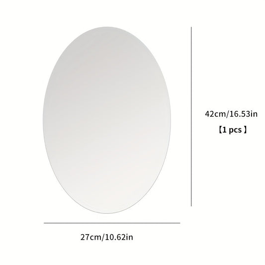 Oval Mirror Sticker Acrylic Wall Mounted HD Bathroom Decor
