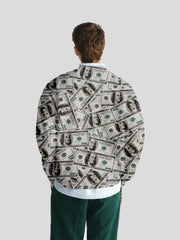 Fancy Money All Over Print Sweatshirt Men's Casual Graphic Crew