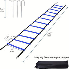 Agility Ladder Set with 12 Cones & Bag - 20ft