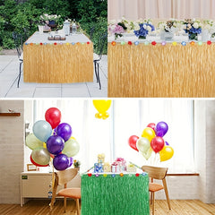 Hawaiian Table Skirt Party Supplies - Disposable Table Skirt for Home Picnic