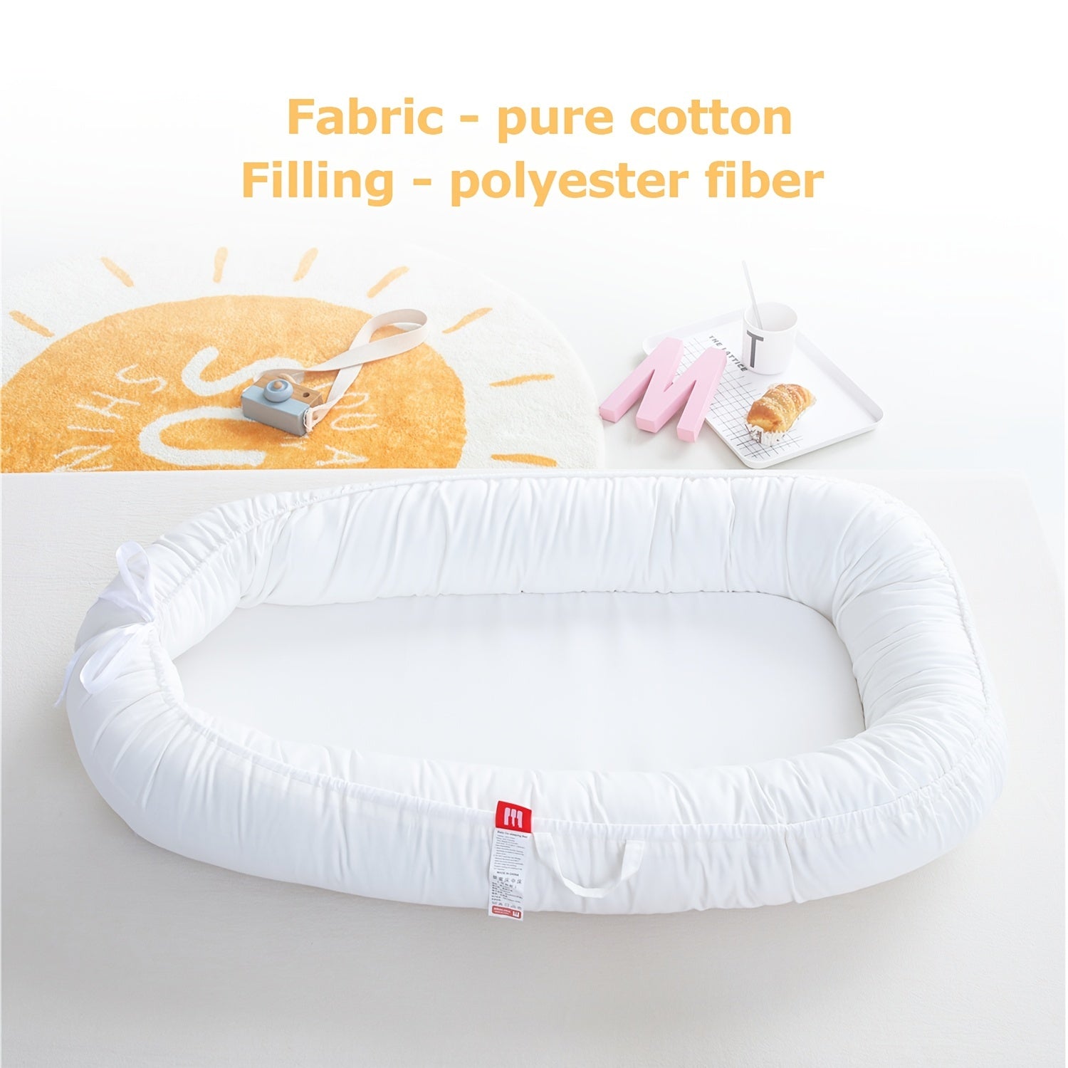Organic Cotton Baby Lounger Nest Soft Portable Co Sleeping Bed Bassinet