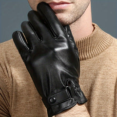 Men's Winter Motorcycle Gloves Touch Screen Outdoor Warm Decorative Gloves