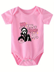 Halloween Party Series Cartoon Letter Pattern Newborn Summer Short Sleeve Romper