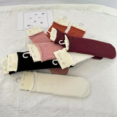 10 Pairs Women's Solid Mid Tube Socks Soft & Comfy Stockings Hosiery