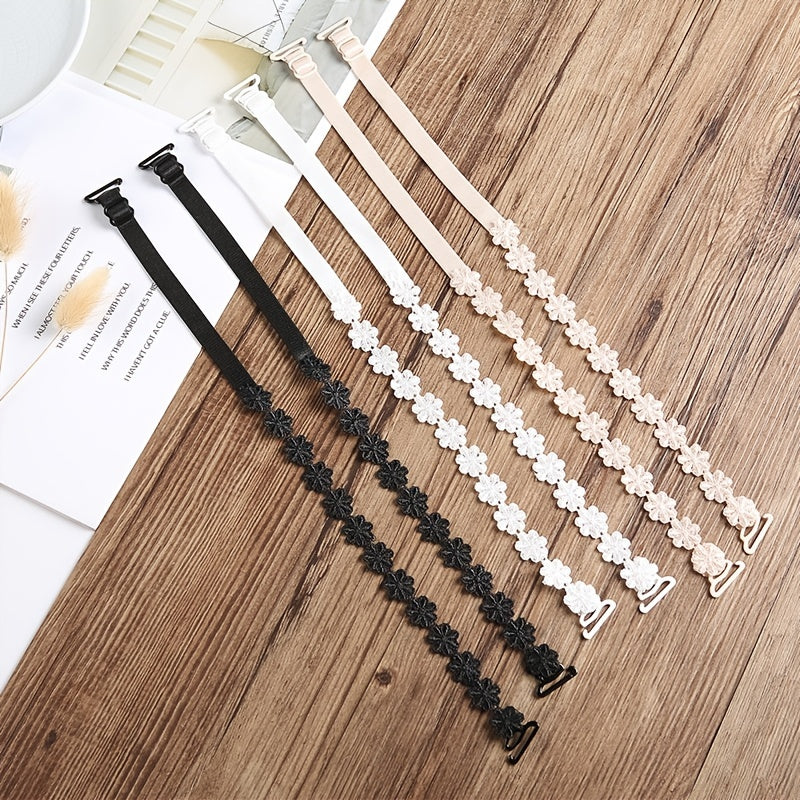 Floral Lace Bra Strap Anti-slip Elastic Underwear Strap