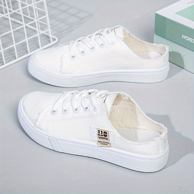 Women's Canvas Mule Sneakers Lightweight Outdoor Shoes