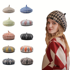 Vintage Beret Cap Women Painter Hat Classic Beanies Octagonal Hats