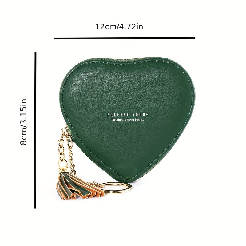 Heart Coin Purse Keychain Letter Charm Key Ring Bag Car Charm Earphone Accessory