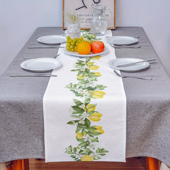 Rustic Lemon Burlap Linen Table Runner 33x182cm