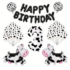 Farm Animal Theme Birthday Party Decoration Set - Cow Print Balloon Set