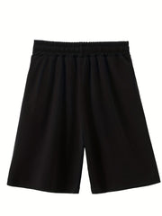 Boys Cartoon Cash Bear Pattern 2pcs T shirt & Drawstring Shorts Set