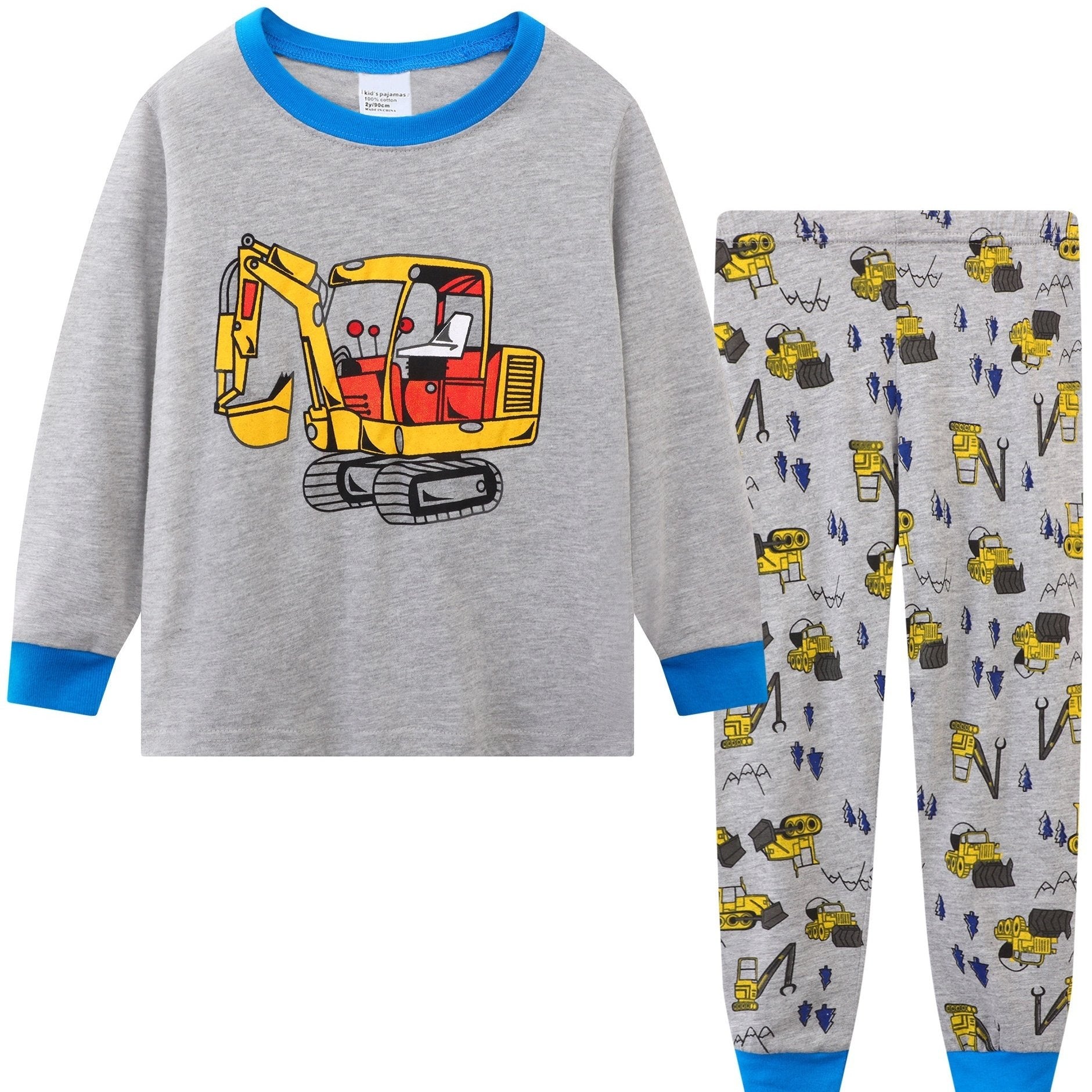 Cartoon Excavator Pajamas Long Sleeved Suit Home Clothes