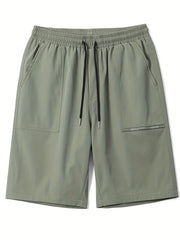 Men's Breathable Solid Shorts With Side Pockets