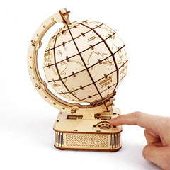 3D Wooden Globe Puzzle Educational World Map Model Desk Decor Craft Gift