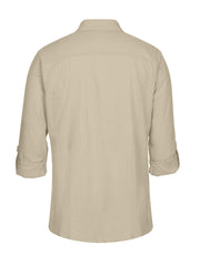 Men's Lace Casual Wrist Long Sleeve Shirt With Chest Pocket