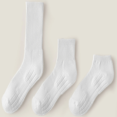 3 Pairs Men's Solid Crew&Ankle&Calf Socks Breathable Comfy Casual Unisex Socks