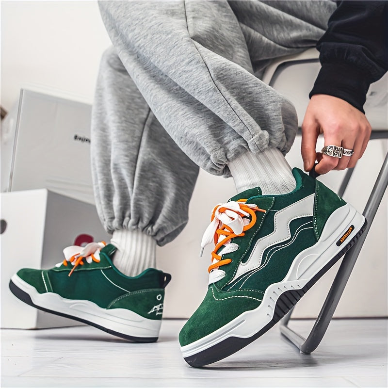 Men's Color Block Skate Shoes Comfy Non Slip Sneaker