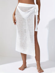 Solid Knitted Cut Out Skirt for Beach & Vacation