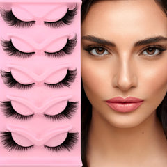5 Pairs Cat Eye False Eyelashes C D Curling Lengthening Makeup Tool