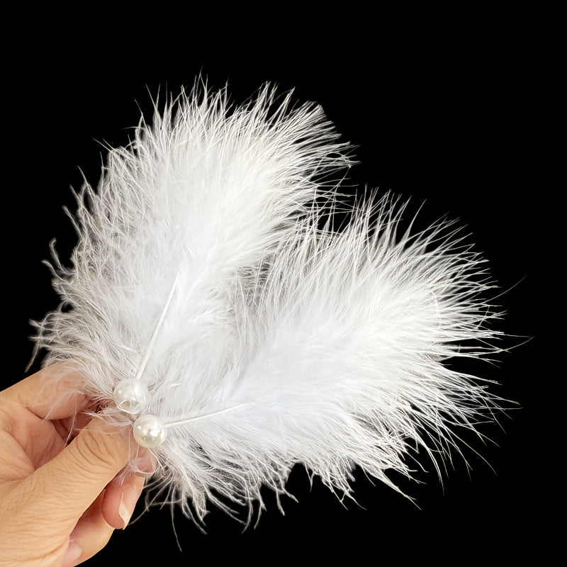 Feather Headband with Pearl Accents Fairy Theme