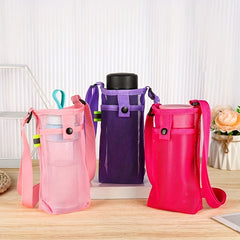 Sport Water Bottle Mesh Cup Sleeve with Strap