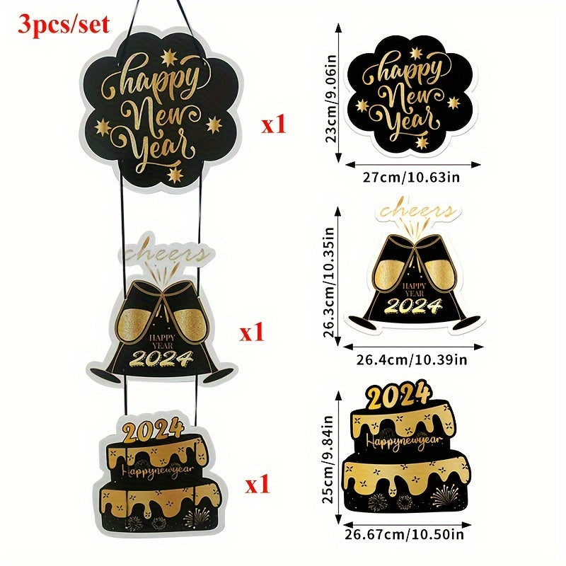 3pcs Year Door Hanging Decorations Birthday Party Home Decor