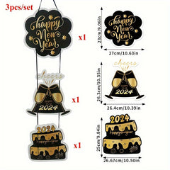 3pcs Year Door Hanging Decorations Birthday Party Home Decor
