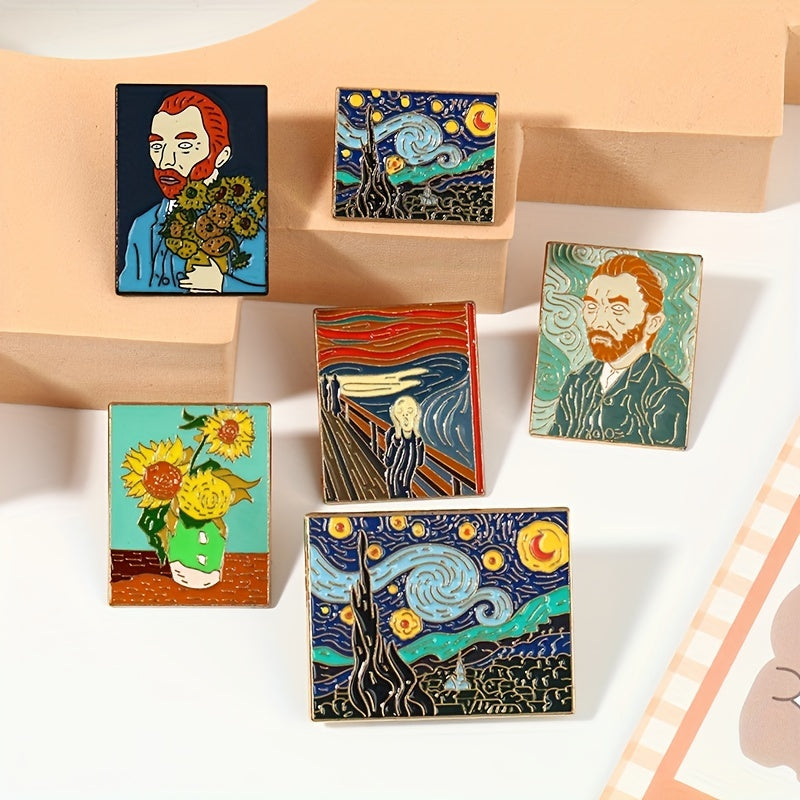 Classic Colorful Painting Brooch Clothing Pin Jewelry Art Craft
