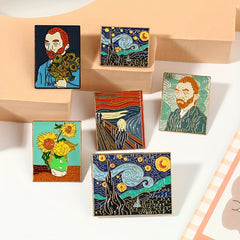 Classic Colorful Painting Brooch Clothing Pin Jewelry Art Craft
