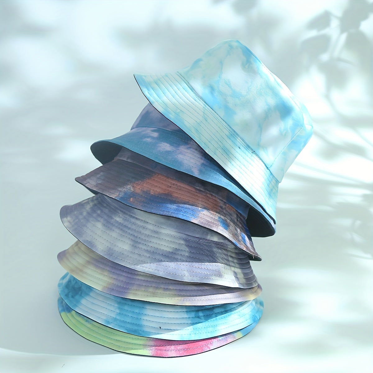 Tie Dye Print Bucket Hat Reversible Sunscreen Beach Fisherman Cap
