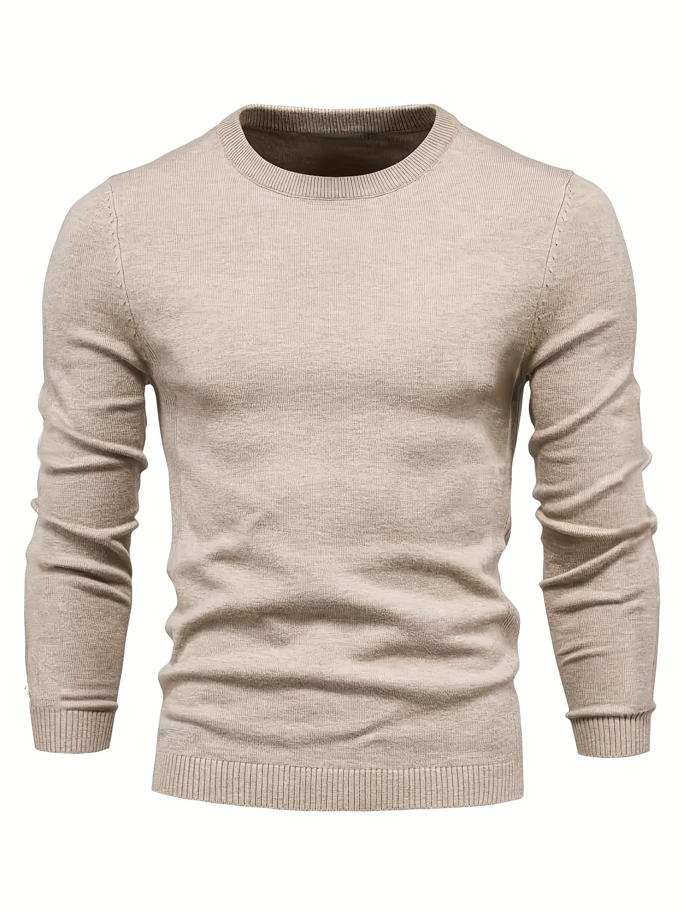 Men's Knitted Sweater Warm Crew Neck Pullover