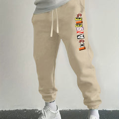 LA Print Drawstring Sweatpants Loose Fit Casual Joggers Spring Autumn