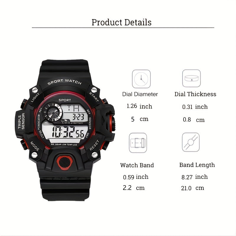 Boys Sports Electronic Watch, Luminous, Multifunctional
