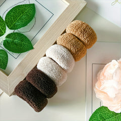6pcs Large Size Thick Hair Rope Sports Hair Ties High Elastic Hair Bands