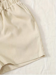 Solid Color Elastic Waist Shorts for Women