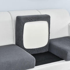 Jacquard Sofa Seat Cushion Cover Stretch Slipcover Polar Fleece Protector