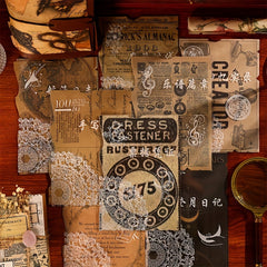 26 Vintage Scrapbook Paper Map Newspaper Pattern Journaling Supplies Kit